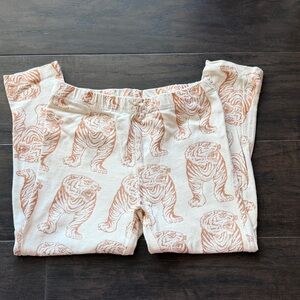 Pink Chicken Cream and Rosegold Tiger Print Leggings